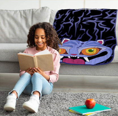 Saja Boys & Huntrix Chibi Plush Throw | K-Pop Demon Hunters Lavender Aesthetic Dorm Blanket