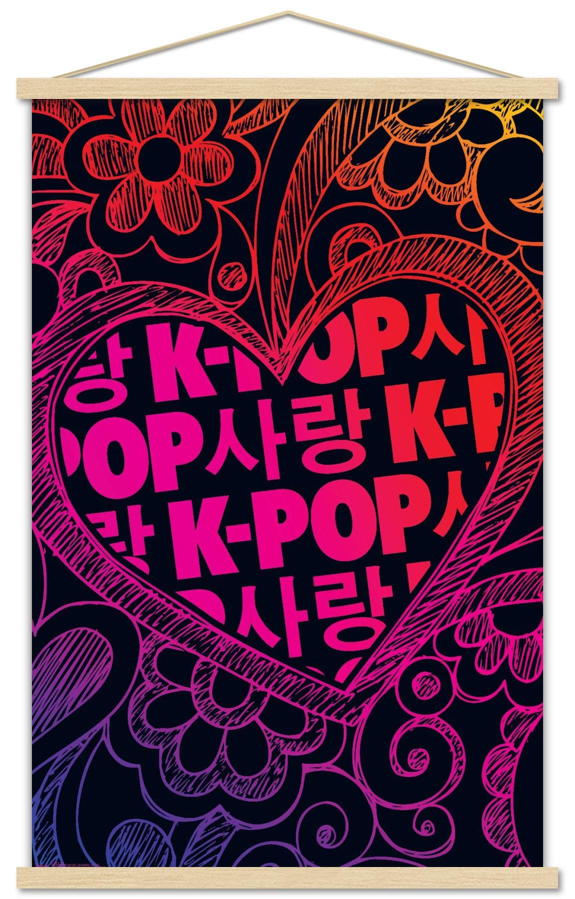 K-Pop Wall Poster — 22.375" × 34" Print with Beechwood Hanger