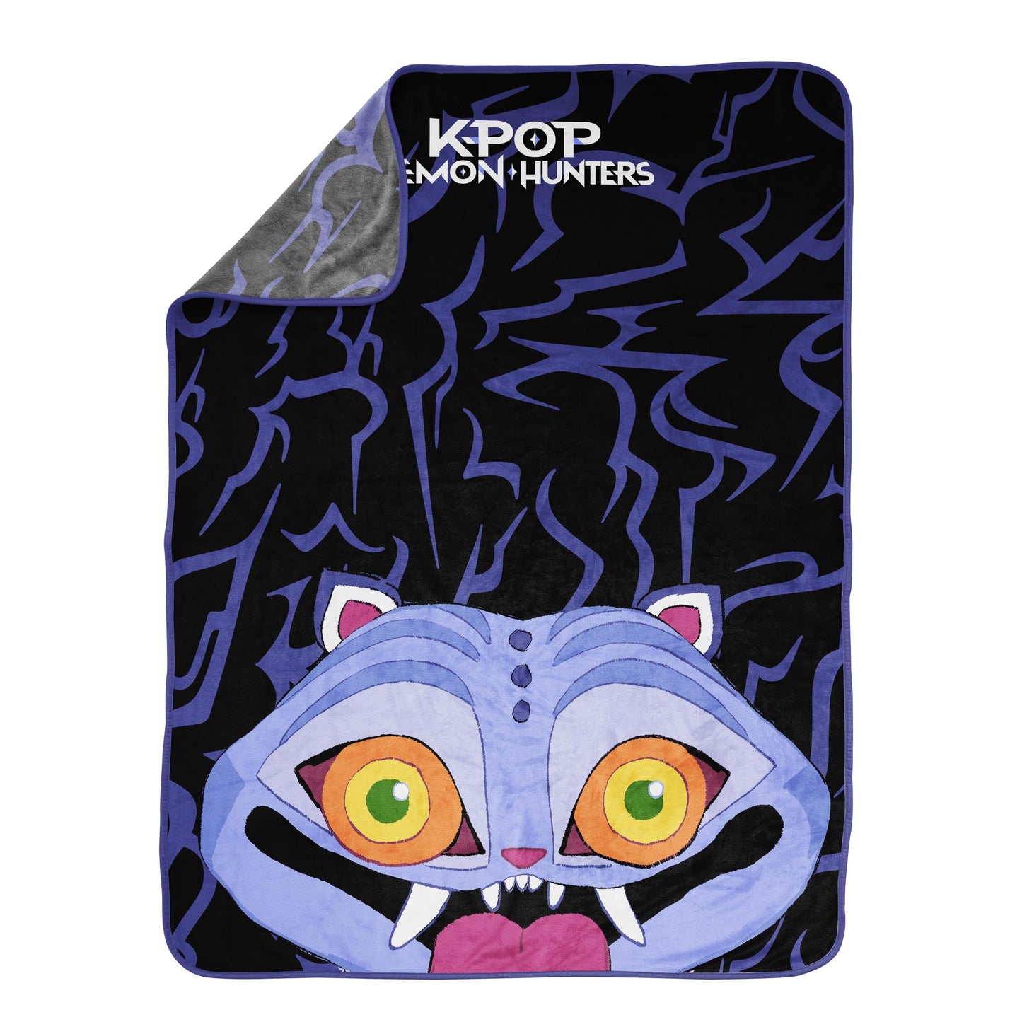 Saja Boys & Huntrix Chibi Plush Throw | K-Pop Demon Hunters Lavender Aesthetic Dorm Blanket