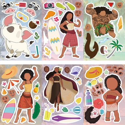 K-Pop Demon Hunters DIY "Make-A-Face" Sticker Set | 24-Sheet Saja Boys & Huntrix Interactive Party Decals