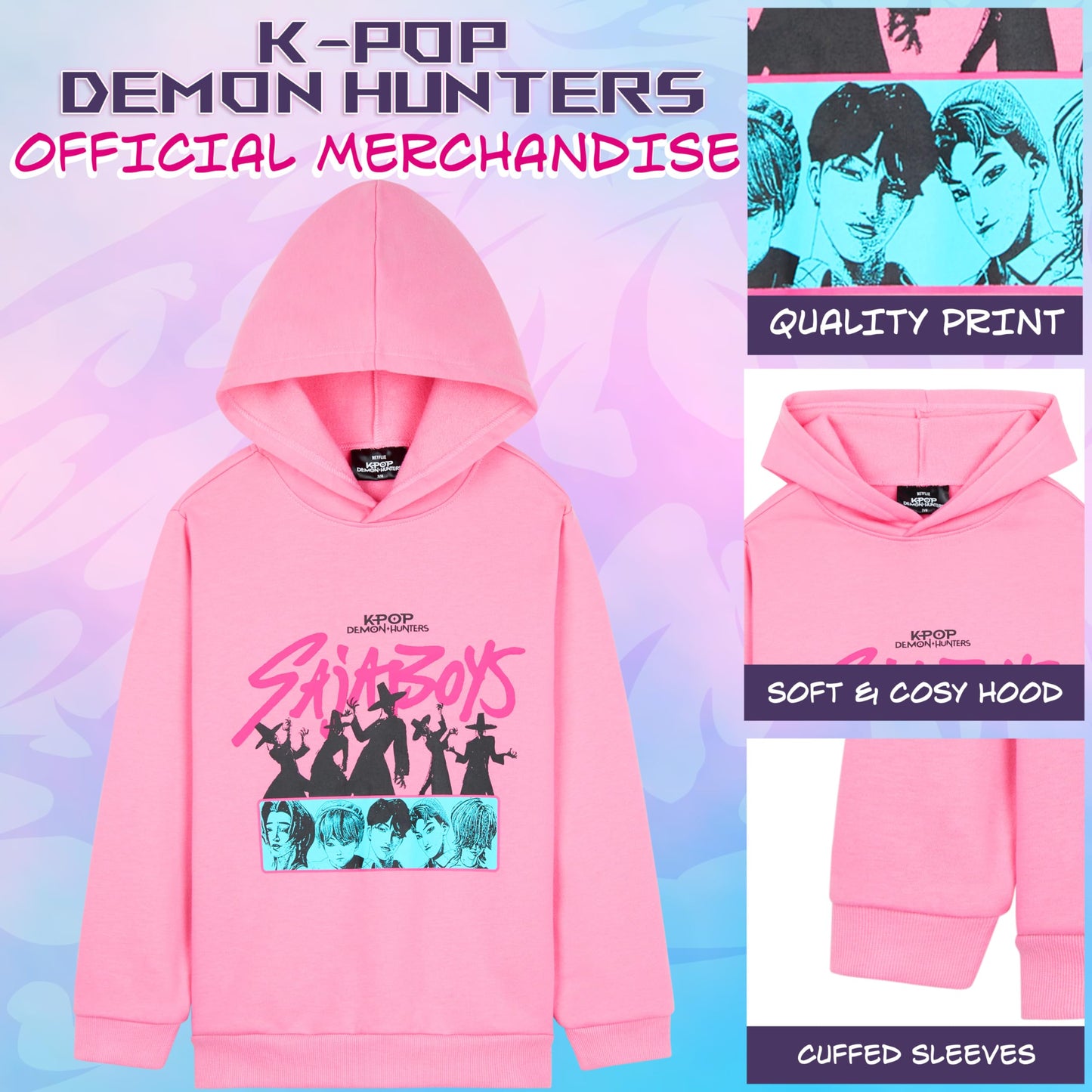 K-Pop Demon Hunters Hoodie for Girls & Teens — Officially Licensed Warm Pullover