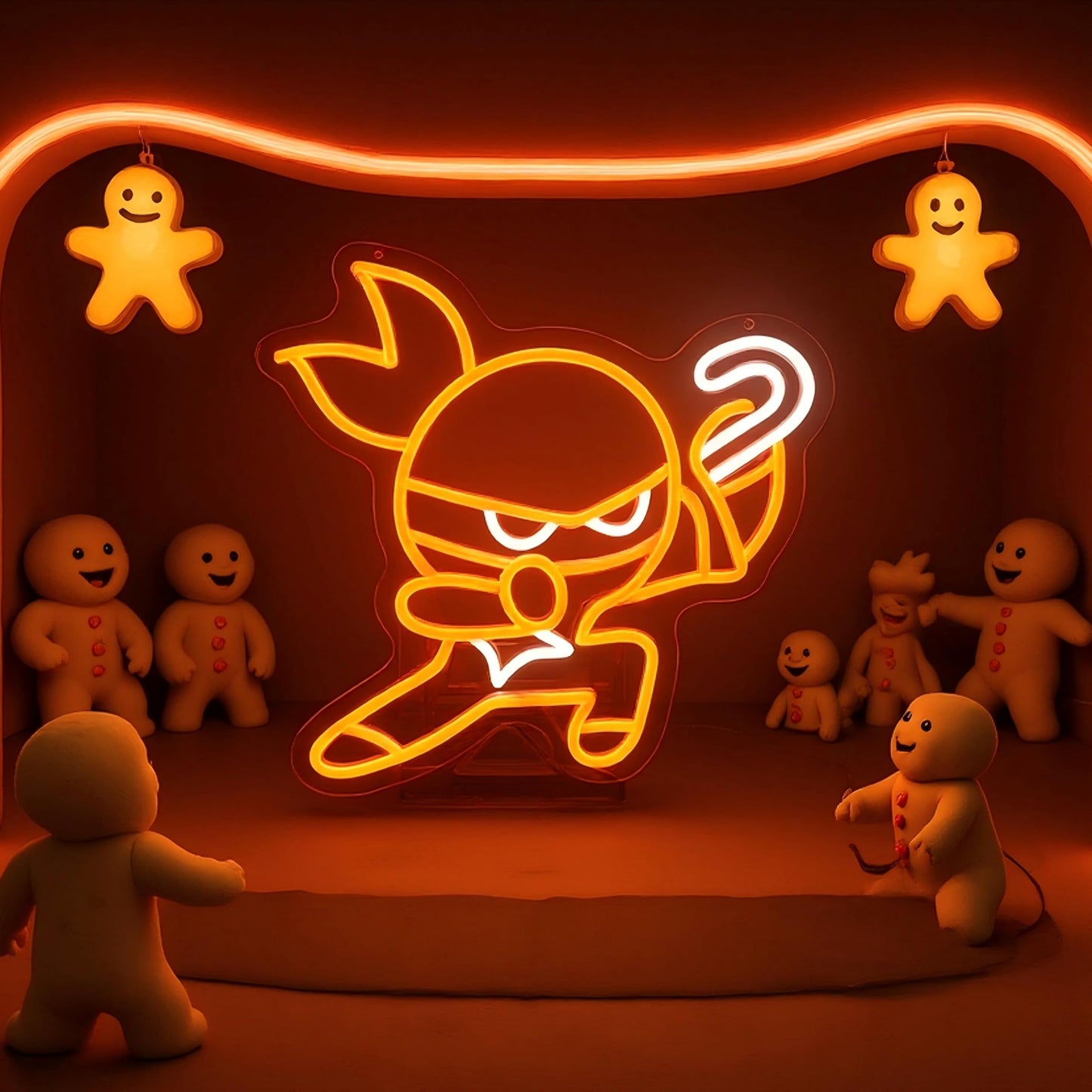 Saja Boys "Pink Idol Glow" Neon Sign | 13"x13" K-Pop Demon Hunters Aesthetic LED Wall Art