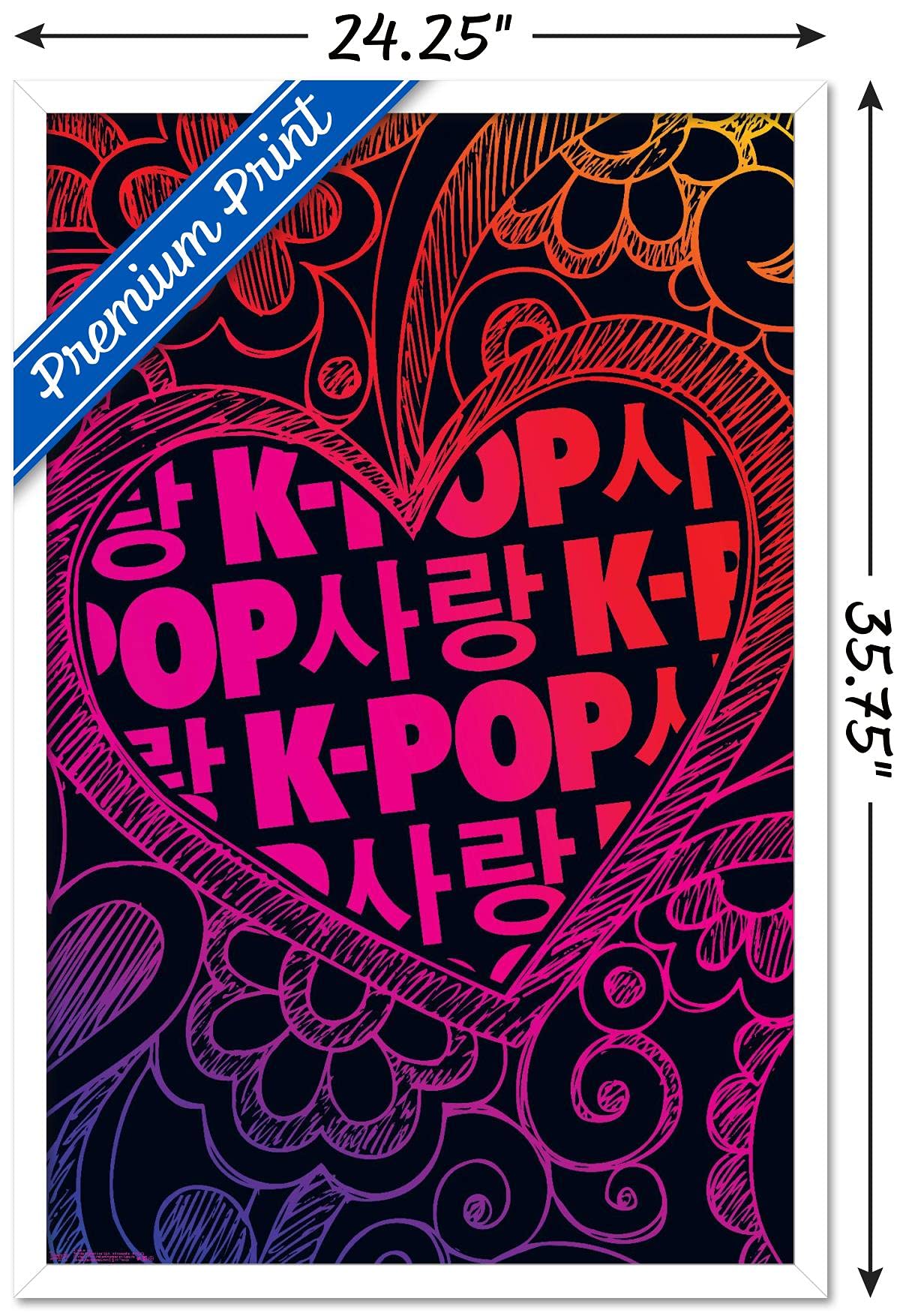 K-Pop Wall Poster — 22.375" × 34" Print with Beechwood Hanger