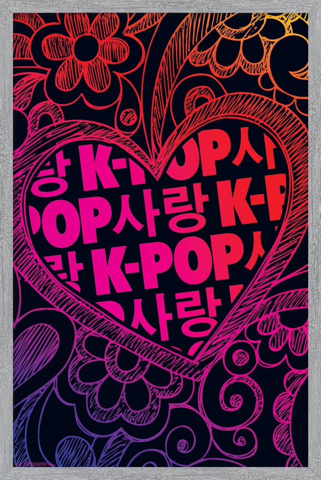 K-Pop Wall Poster — 22.375" × 34" Print with Beechwood Hanger