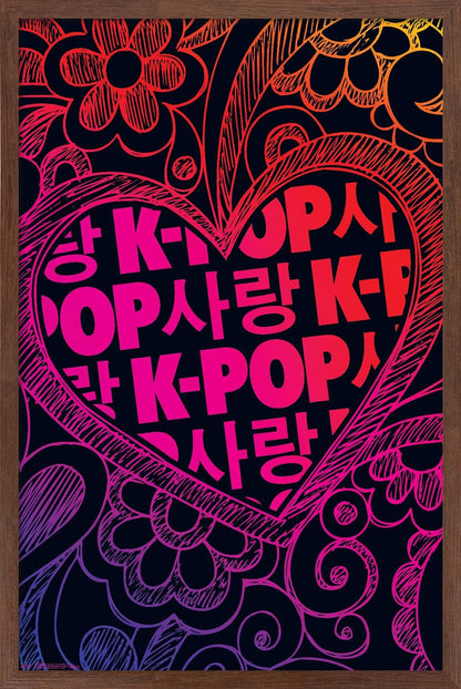 K-Pop Wall Poster — 22.375" × 34" Print with Beechwood Hanger