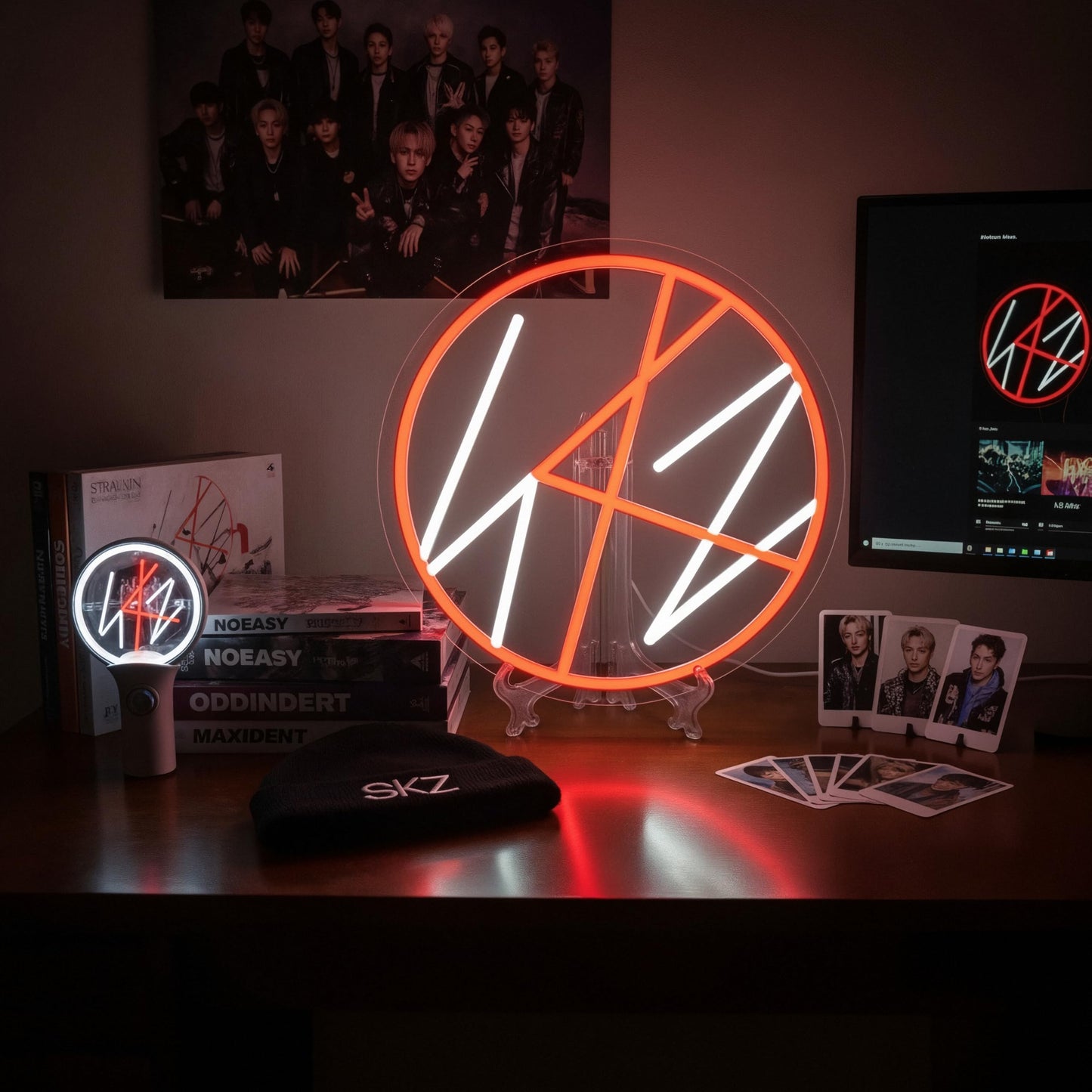 Saja Boys "Pink Idol Glow" Neon Sign | 13"x13" K-Pop Demon Hunters Aesthetic LED Wall Art