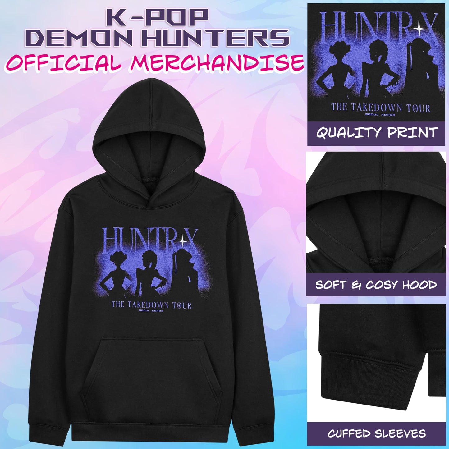 K-Pop Demon Hunters Hoodie for Girls & Teens — Officially Licensed Warm Pullover