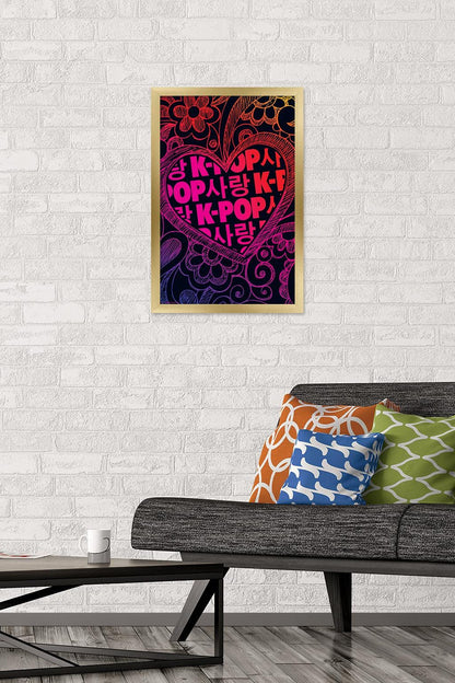 K-Pop Wall Poster — 22.375" × 34" Print with Beechwood Hanger