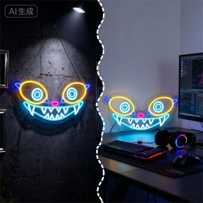 Saja Boys "Pink Idol Glow" Neon Sign | 13"x13" K-Pop Demon Hunters Aesthetic LED Wall Art