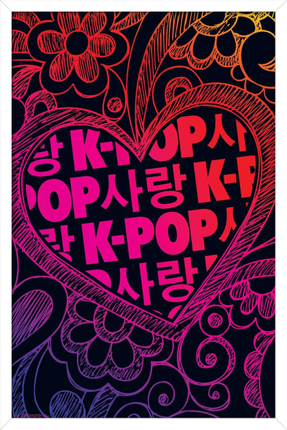K-Pop Wall Poster — 22.375" × 34" Print with Beechwood Hanger
