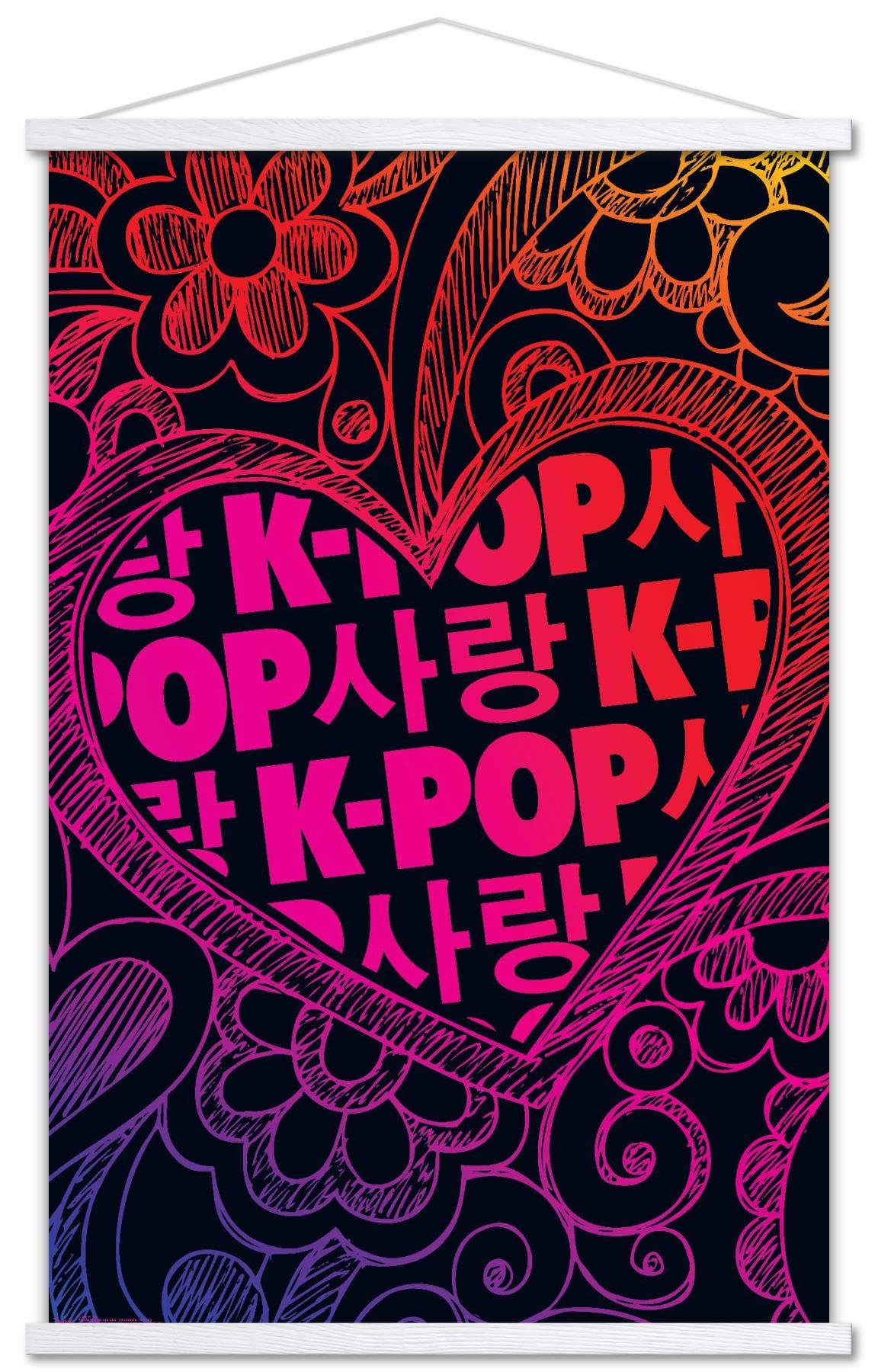K-Pop Wall Poster — 22.375" × 34" Print with Beechwood Hanger