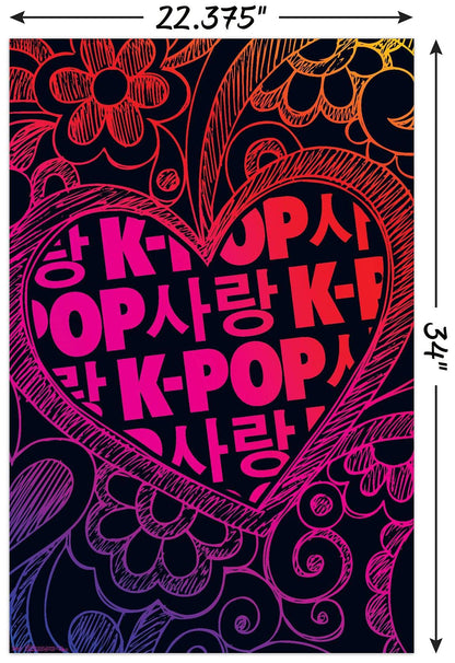 K-Pop Wall Poster — 22.375" × 34" Print with Beechwood Hanger