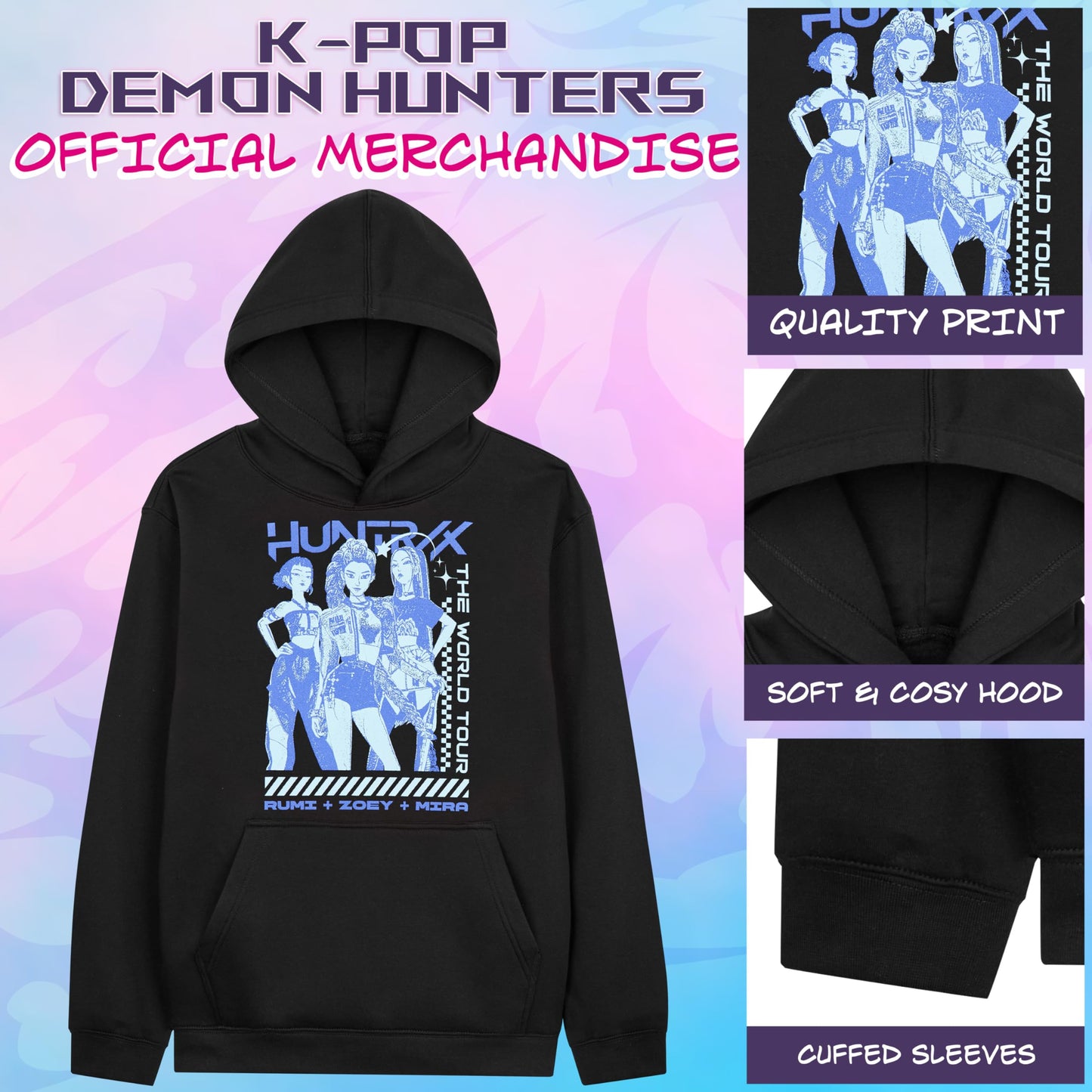 K-Pop Demon Hunters Hoodie for Girls & Teens — Officially Licensed Warm Pullover