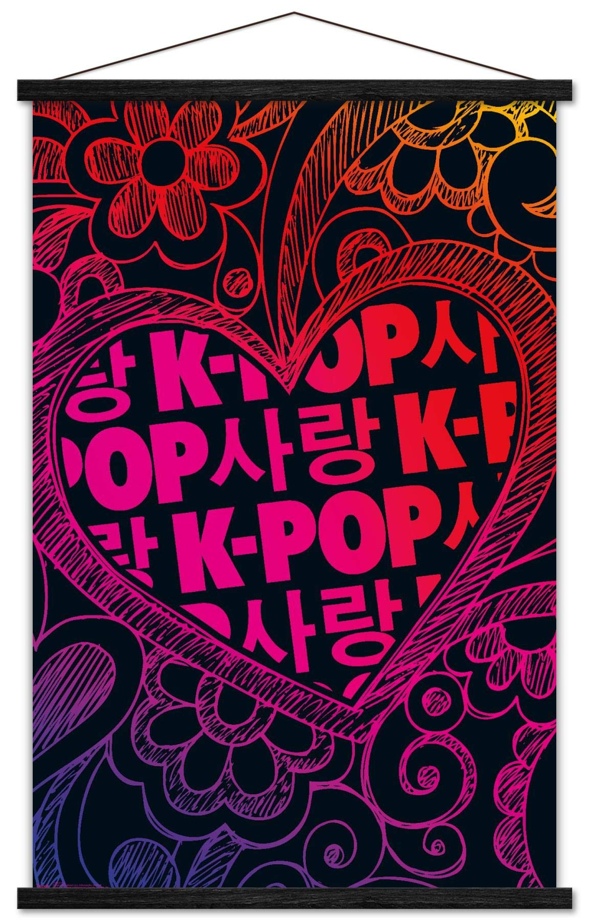 K-Pop Wall Poster — 22.375" × 34" Print with Beechwood Hanger