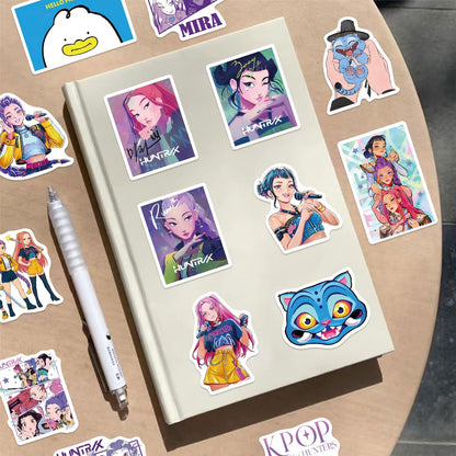 Movie Sticker, 60pcs Demon Movie Hunters Stickers for Kids, Korean Idol Sticker Anime Style Stickers for Water Bottles, Huntrx, Saja Boys, Jinwoo, Rumi, Decal Gifts for Teens Girls Boys