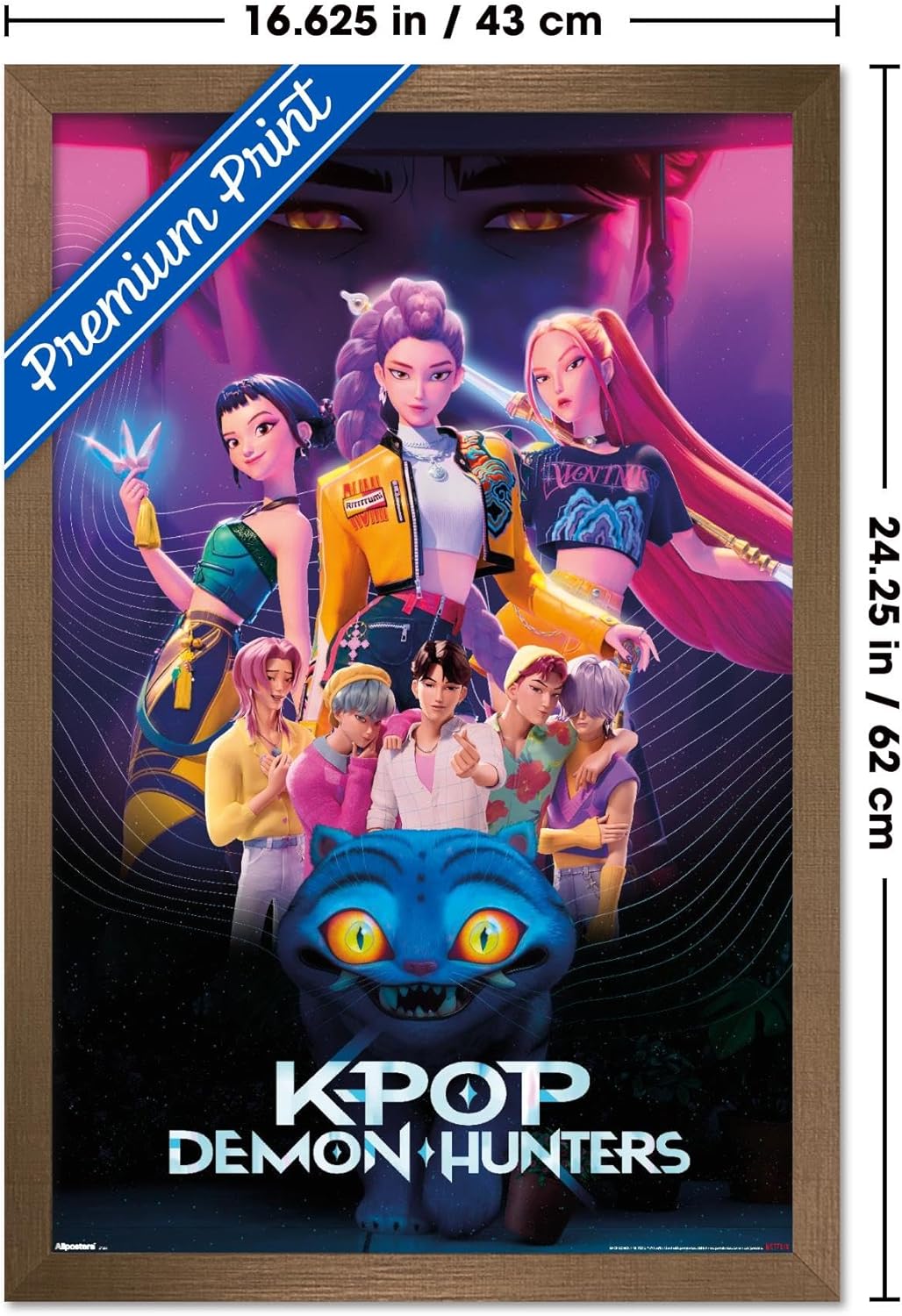 K-Pop Demon Hunters Group Wall Poster (2025) — Unframed 34″ × 22.4″