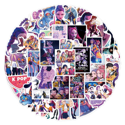 100 PCS K-Pop Demon Hunters Vinyl Stickers Waterproof Decal Pack