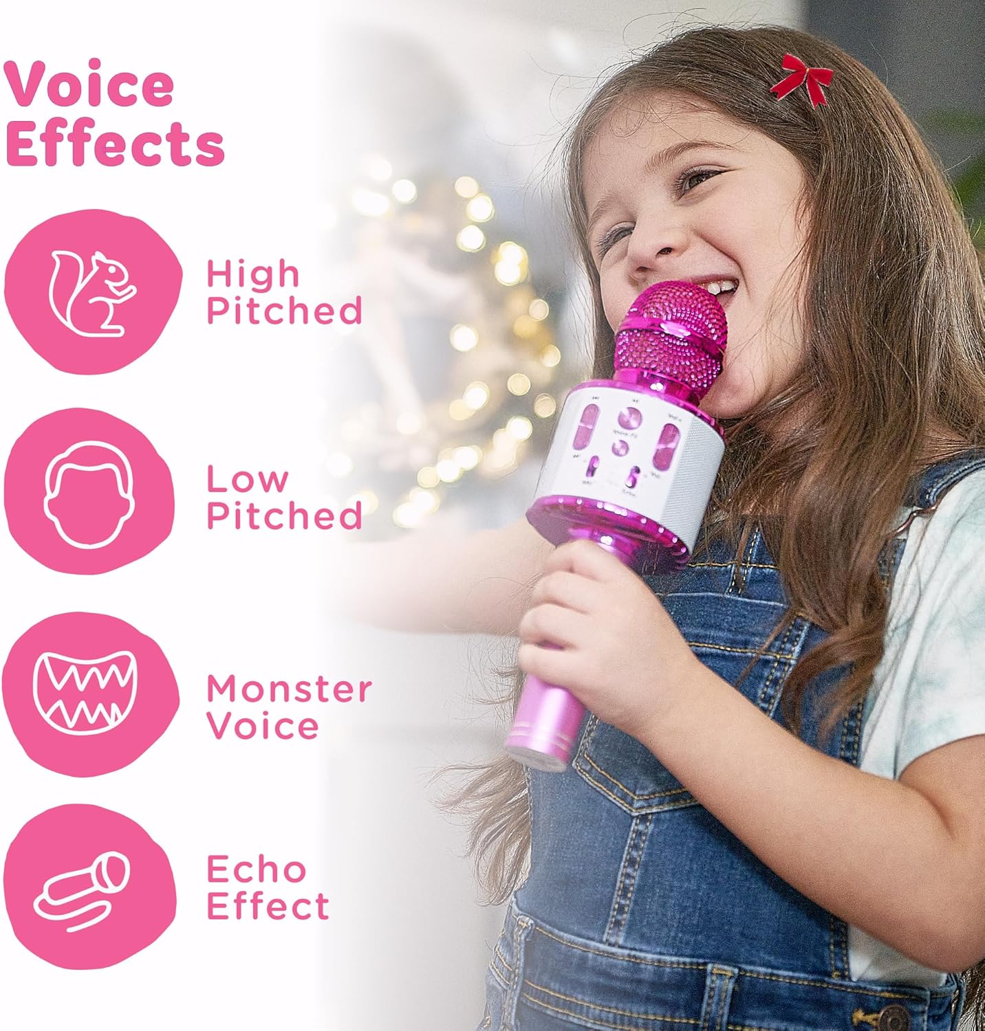 Huntrix "Vocal Star" Kids Karaoke Microphone - Bluetooth & Pre-Loaded Songs for Aspiring Hunters