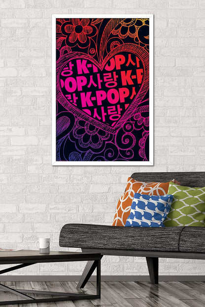 K-Pop Wall Poster — 22.375" × 34" Print with Beechwood Hanger