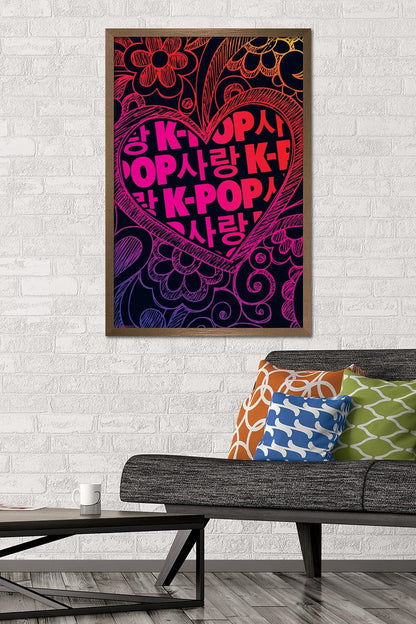 K-Pop Wall Poster — 22.375" × 34" Print with Beechwood Hanger