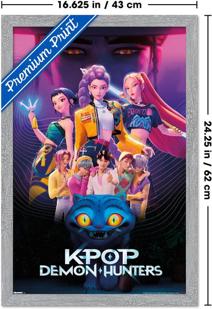 K-Pop Demon Hunters Group Wall Poster (2025) — Unframed 34″ × 22.4″