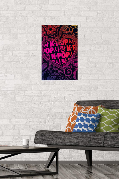 K-Pop Wall Poster — 22.375" × 34" Print with Beechwood Hanger