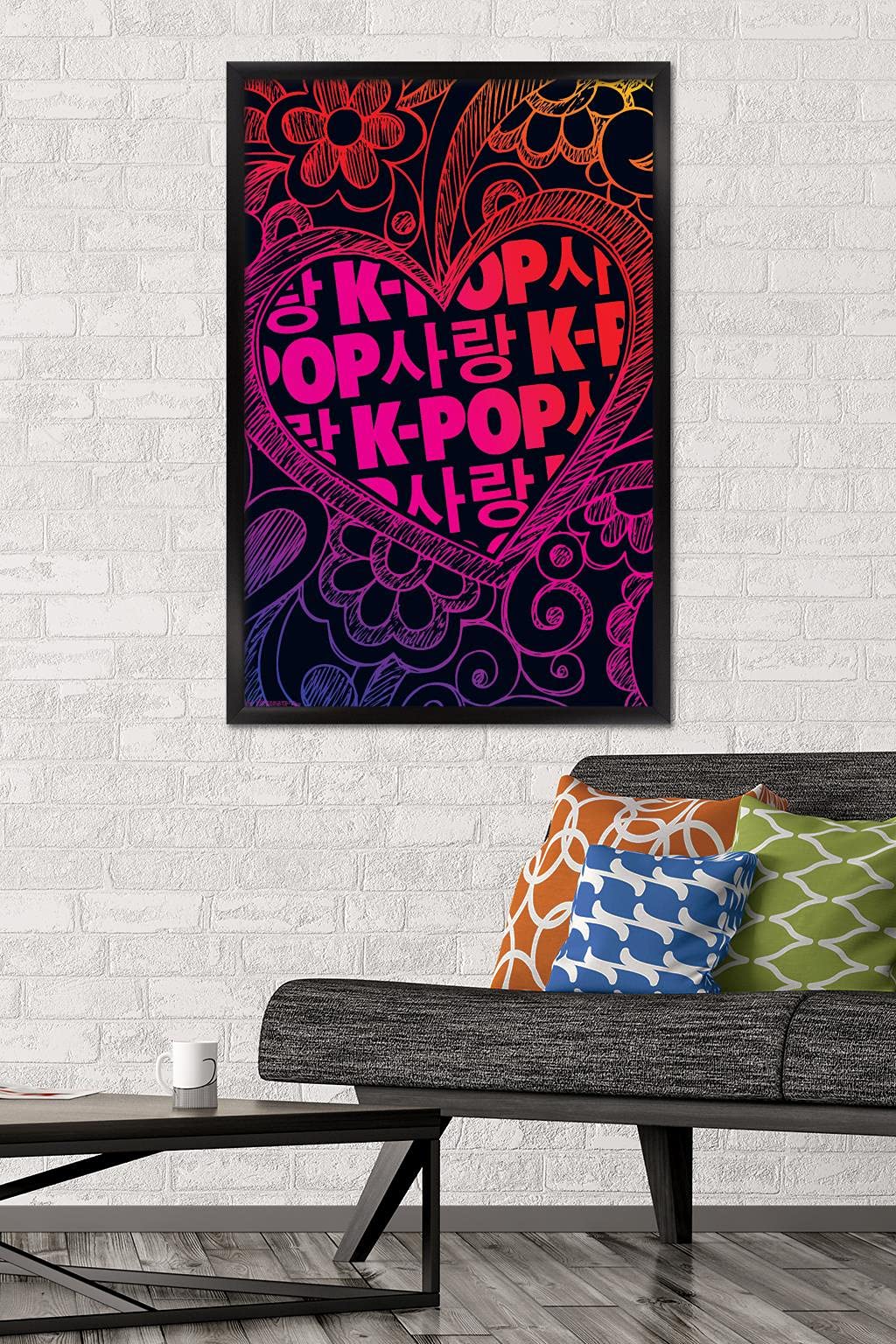 K-Pop Wall Poster — 22.375" × 34" Print with Beechwood Hanger