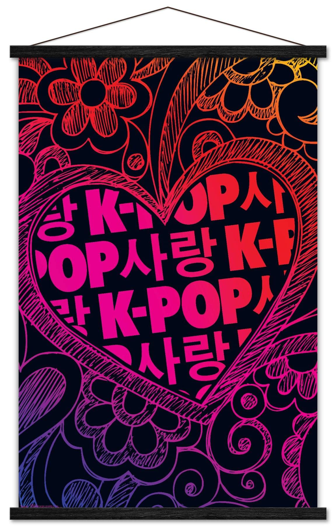 K-Pop Wall Poster — 22.375" × 34" Print with Beechwood Hanger
