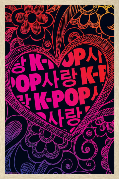 K-Pop Wall Poster — 22.375" × 34" Print with Beechwood Hanger