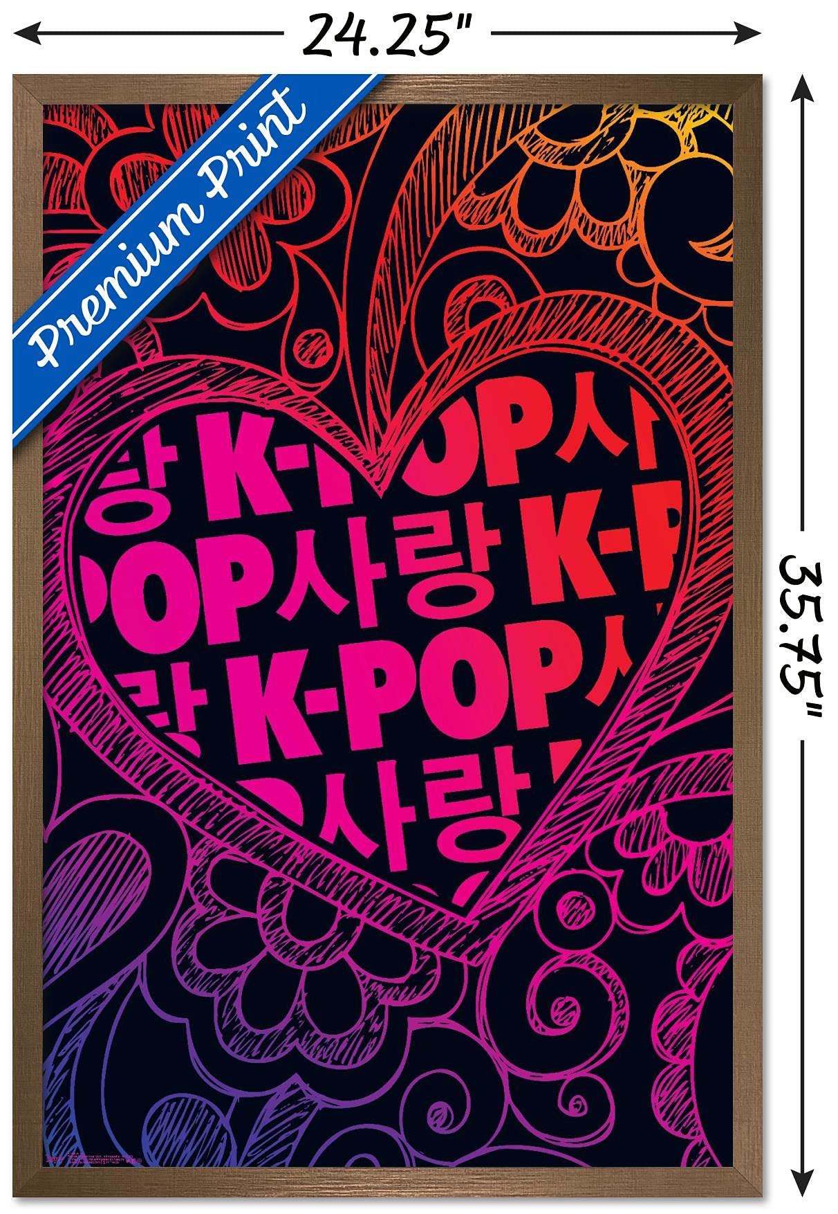 K-Pop Wall Poster — 22.375" × 34" Print with Beechwood Hanger