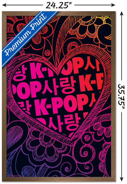 K-Pop Wall Poster — 22.375" × 34" Print with Beechwood Hanger