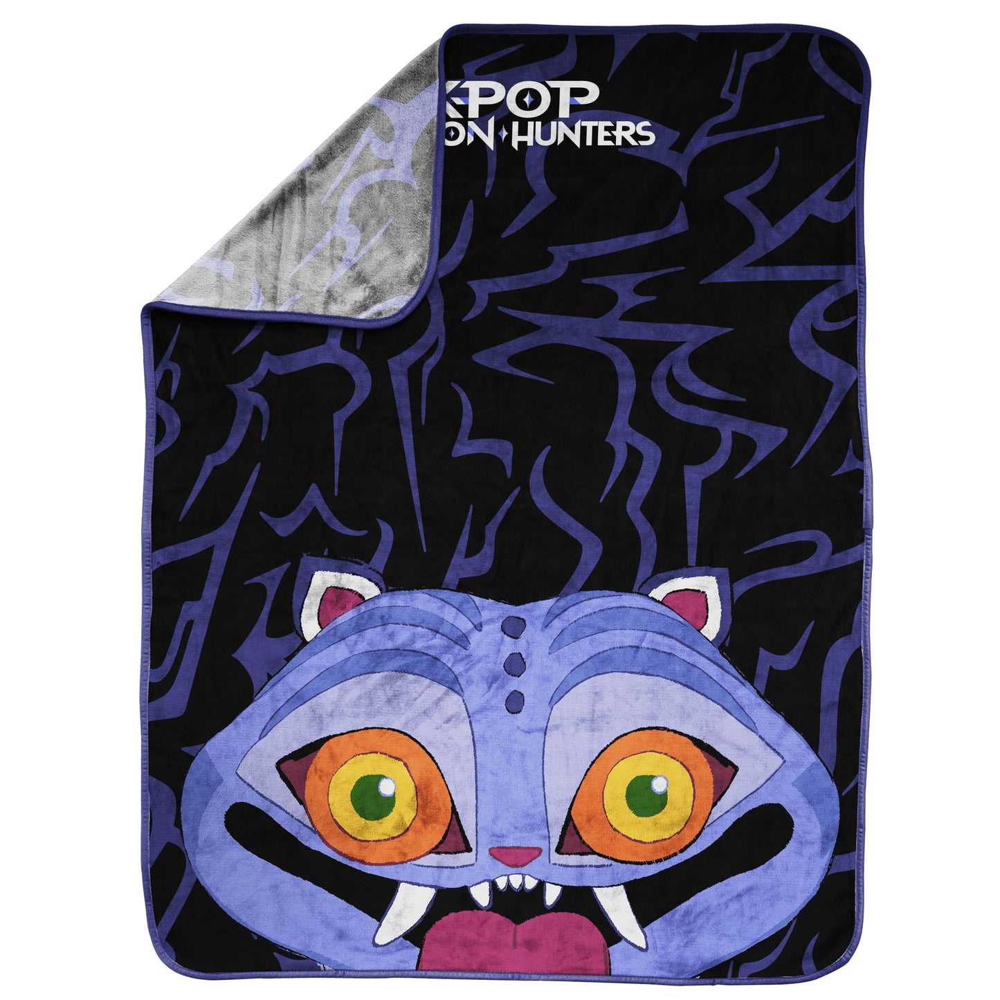 Saja Boys & Huntrix Chibi Plush Throw | K-Pop Demon Hunters Lavender Aesthetic Dorm Blanket