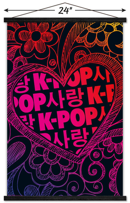 K-Pop Wall Poster — 22.375" × 34" Print with Beechwood Hanger