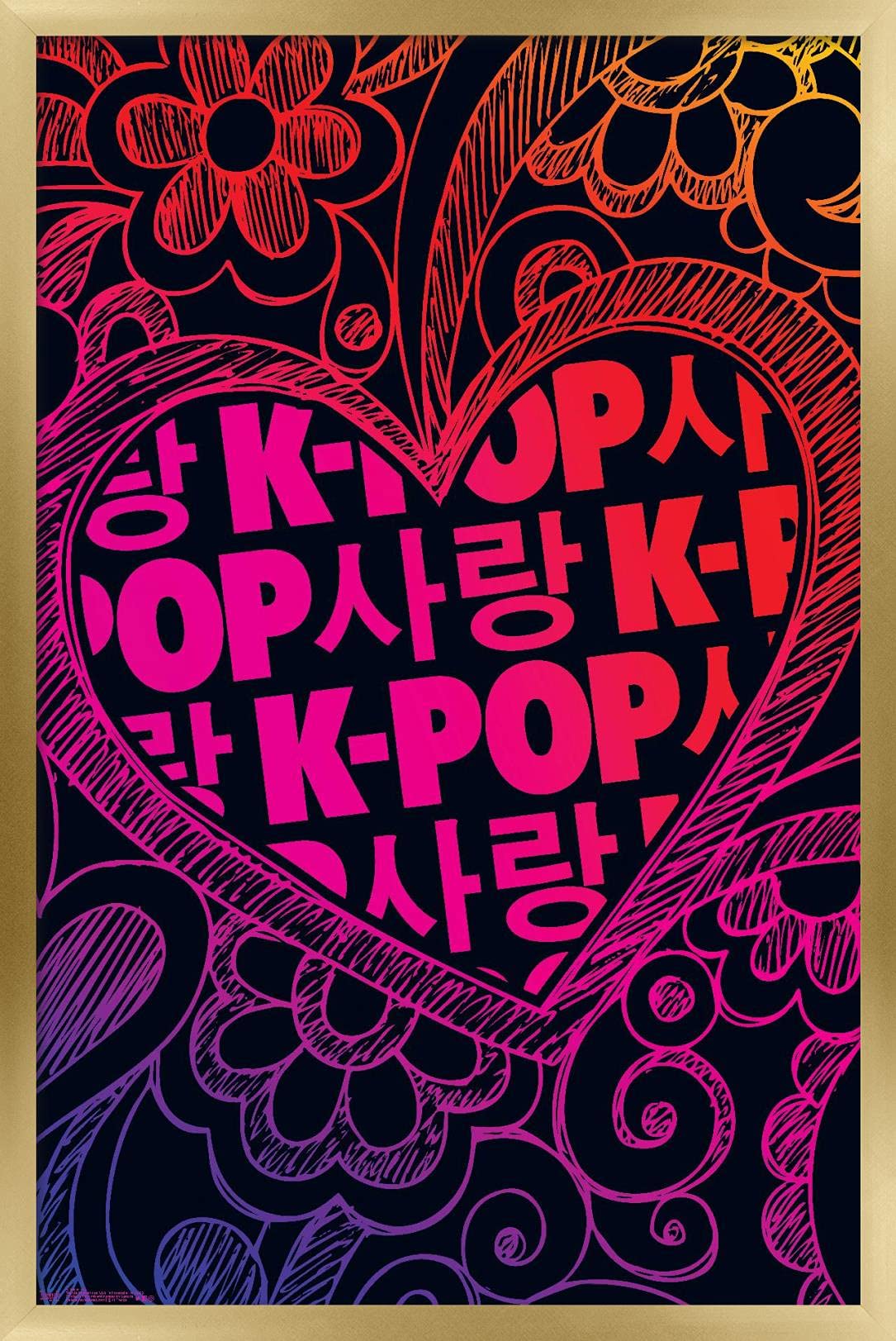 K-Pop Wall Poster — 22.375" × 34" Print with Beechwood Hanger