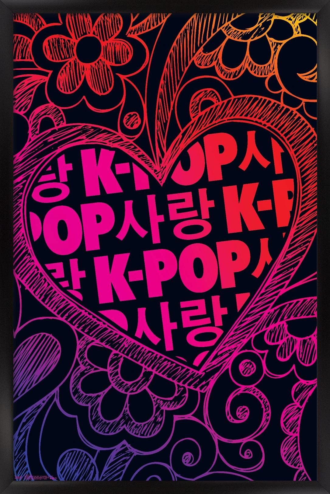 K-Pop Wall Poster — 22.375" × 34" Print with Beechwood Hanger