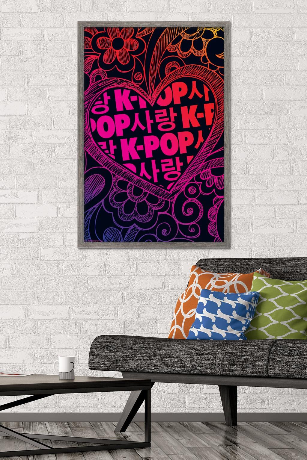 K-Pop Wall Poster — 22.375" × 34" Print with Beechwood Hanger