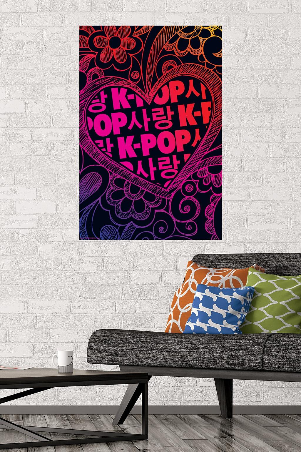 K-Pop Wall Poster — 22.375" × 34" Print with Beechwood Hanger