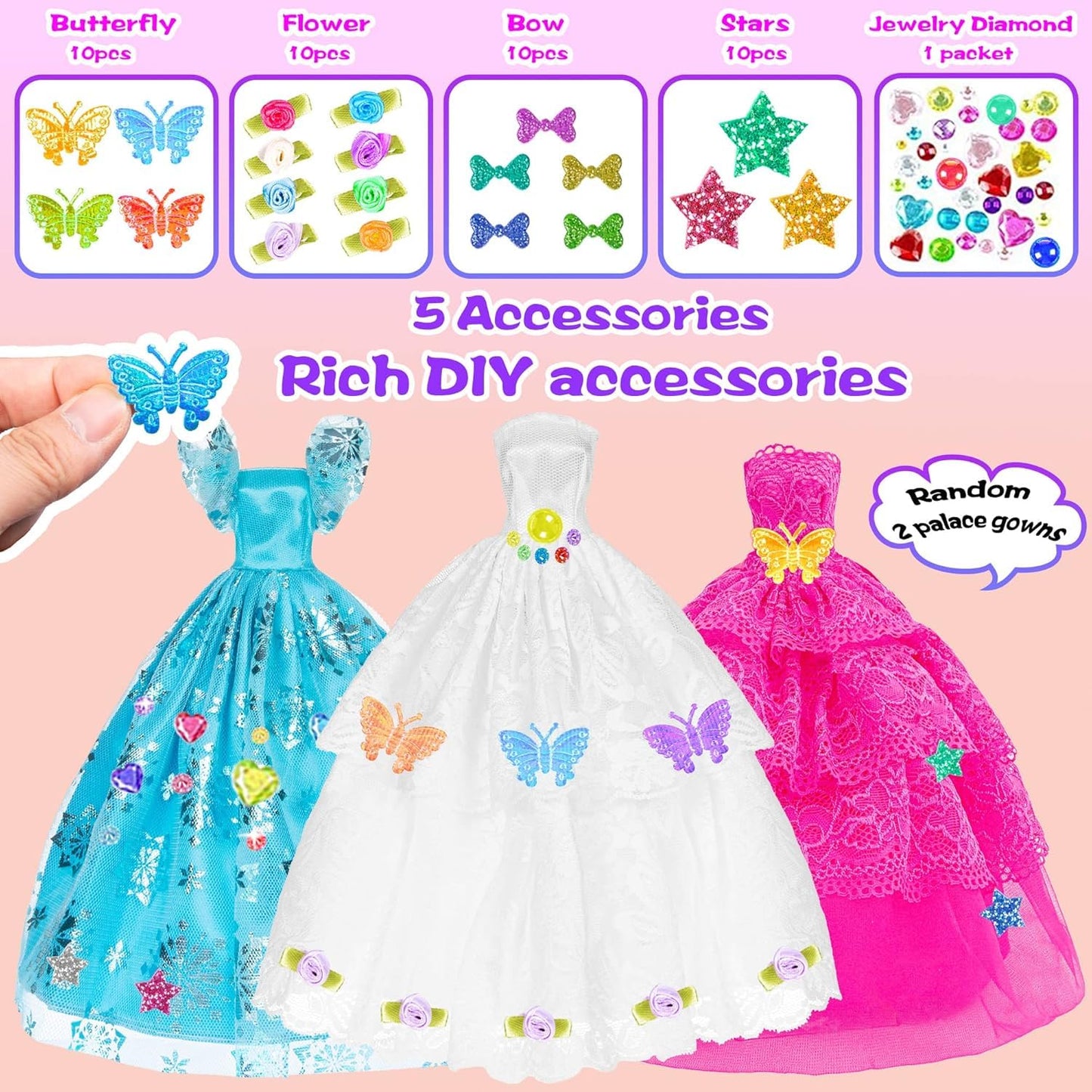 140 Pack 11.5-inch Doll & Closet Set — Fashion DIY Wardrobe Clothes & Accessories