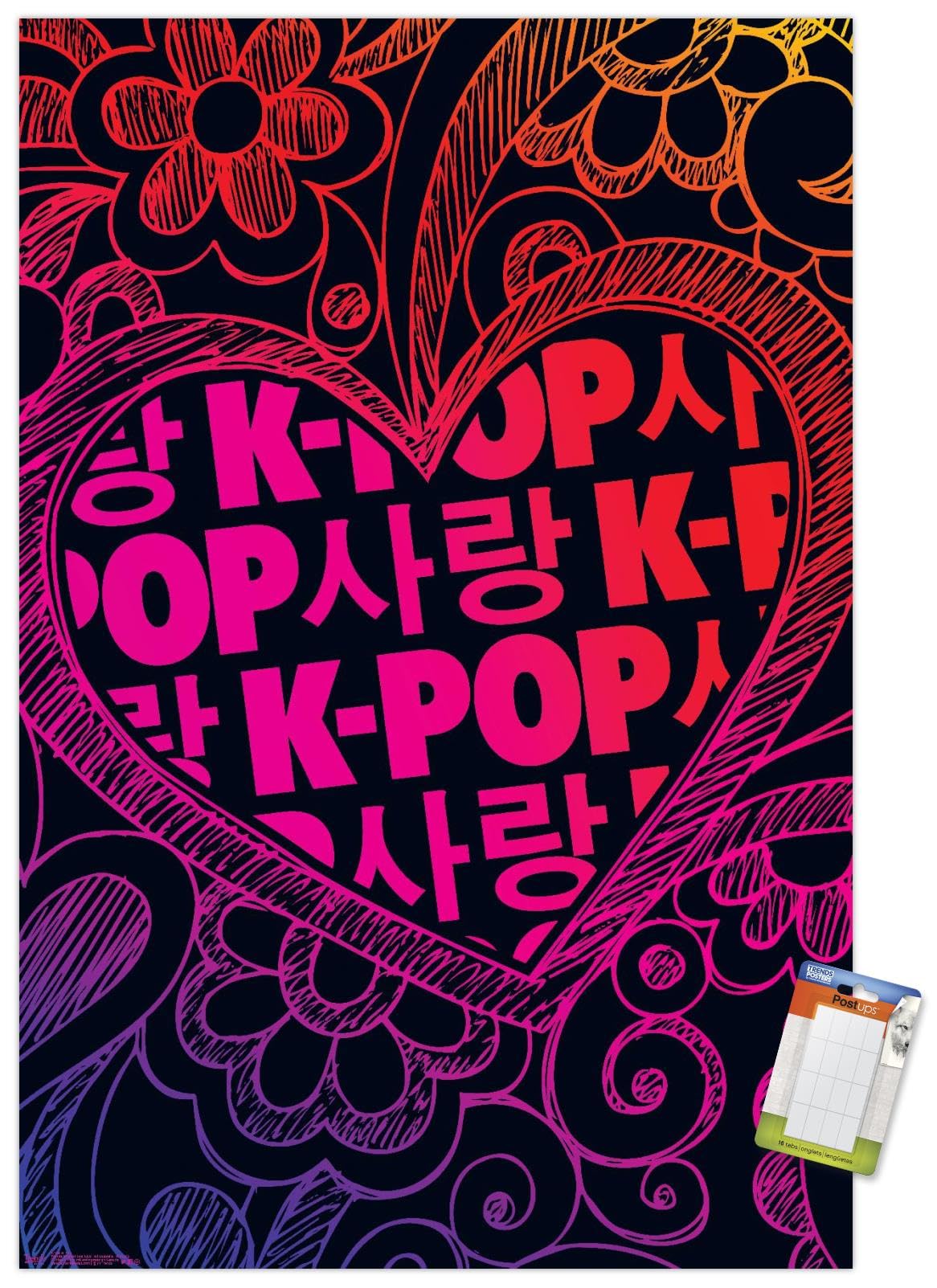 K-Pop Wall Poster — 22.375" × 34" Print with Beechwood Hanger