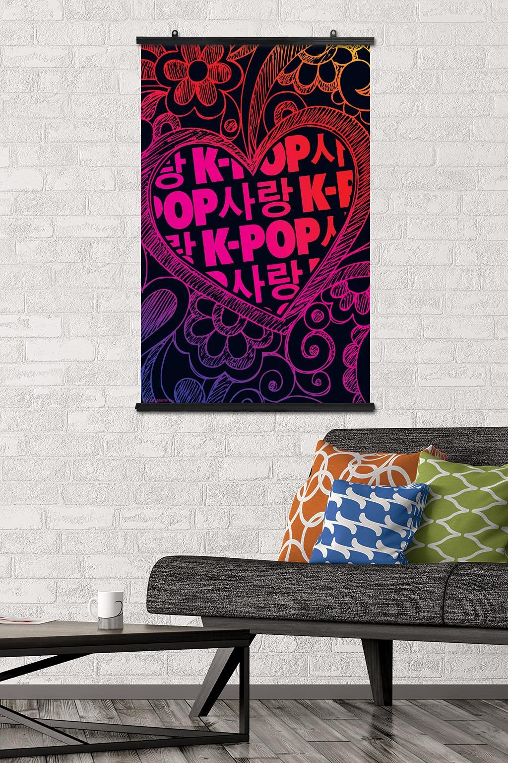 K-Pop Wall Poster — 22.375" × 34" Print with Beechwood Hanger