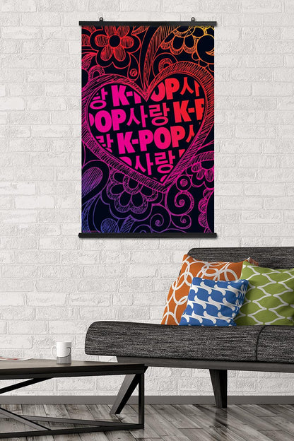 K-Pop Wall Poster — 22.375" × 34" Print with Beechwood Hanger