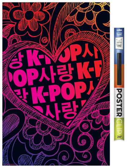 K-Pop Wall Poster — 22.375" × 34" Print with Beechwood Hanger