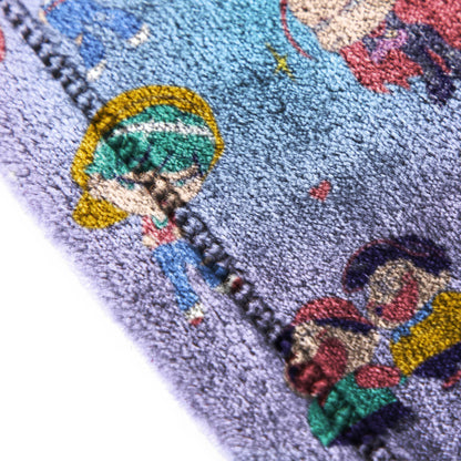 Saja Boys & Huntrix Chibi Plush Throw | K-Pop Demon Hunters Lavender Aesthetic Dorm Blanket