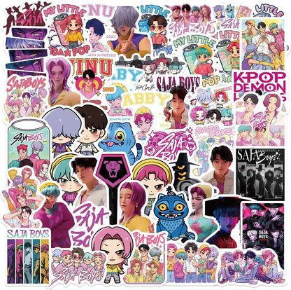 Saja Boys 50-Piece Sticker Pack | K-Pop Demon Hunters Waterproof Vinyl Decal Set