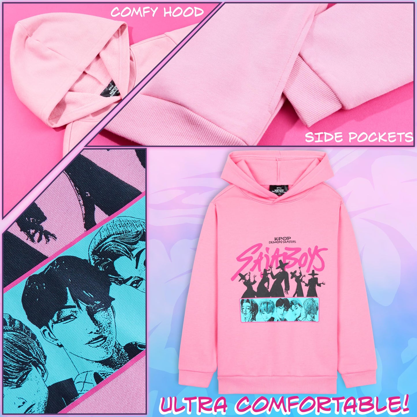 K-Pop Demon Hunters Hoodie for Girls & Teens — Officially Licensed Warm Pullover