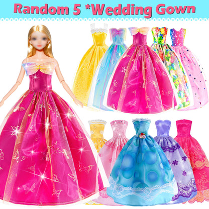 140 Pack 11.5-inch Doll & Closet Set — Fashion DIY Wardrobe Clothes & Accessories