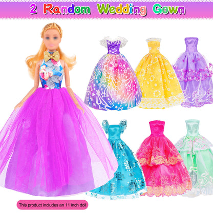 140 Pack 11.5-inch Doll & Closet Set — Fashion DIY Wardrobe Clothes & Accessories