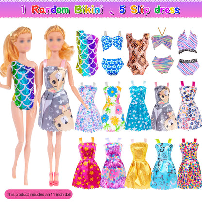 140 Pack 11.5-inch Doll & Closet Set — Fashion DIY Wardrobe Clothes & Accessories