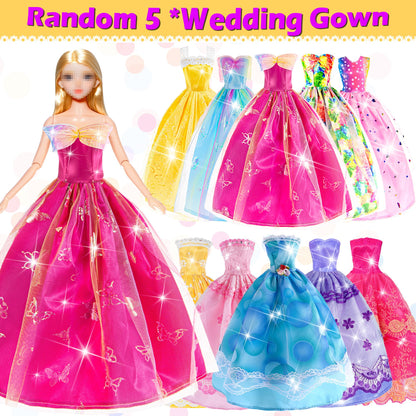 140 Pack 11.5-inch Doll & Closet Set — Fashion DIY Wardrobe Clothes & Accessories