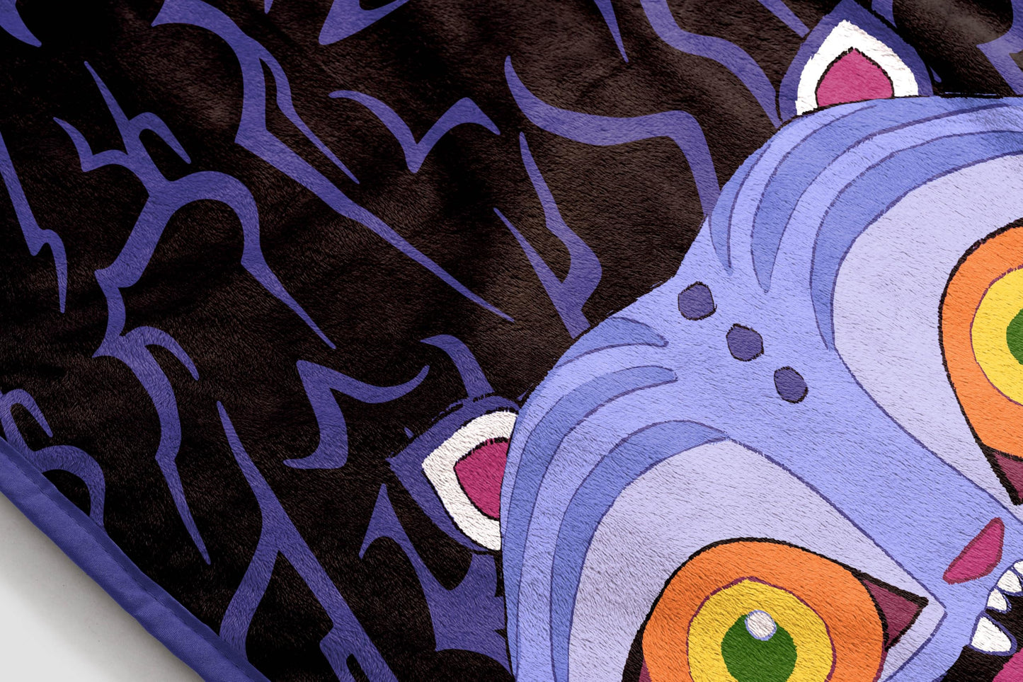 Saja Boys & Huntrix Chibi Plush Throw | K-Pop Demon Hunters Lavender Aesthetic Dorm Blanket